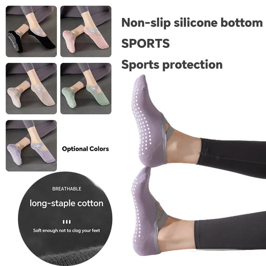 YUPAO Yoga Socks for Women Nylon Pure Cotton Non slip Section Bandage Sports Ballet Dance Sock Moisture Absorption Perspiration